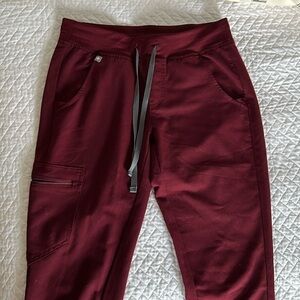 FIGS Zamora Jogger Scrub Pants - Burgundy - Women’s - XS